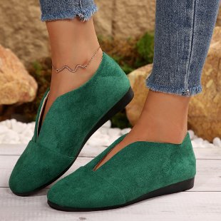 Women's Vintage Elegant Solid Color Toe Low-Top Sneakers - Slip- Soft Shoe Suitable for All-Season Casual