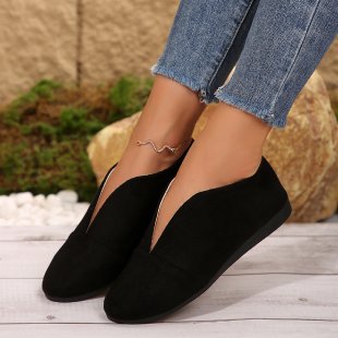 Women's Vintage Elegant Solid Color Toe Low-Top Sneakers - Slip- Soft Shoe Suitable for All-Season Casual