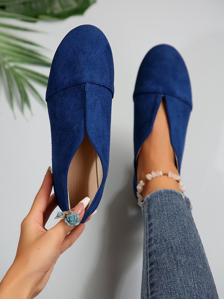 Women's Vintage Elegant Solid Color Toe Low-Top Sneakers - Slip- Soft Shoe Suitable for All-Season Casual
