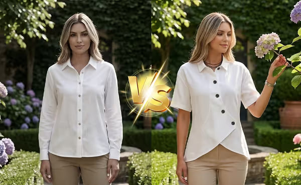 Asymmetrical Placket Button Down Shirt
