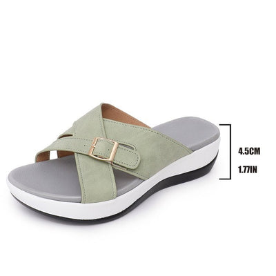 🔥Best Seller-Last Day Sale 50% OFF🔥Women's Wedge Thick Sole Cross Sandals Comfortable Insole