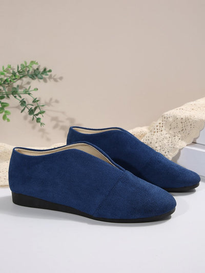 Women's Vintage Elegant Solid Color Toe Low-Top Sneakers - Slip- Soft Shoe Suitable for All-Season Casual