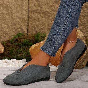 Women's Vintage Elegant Solid Color Toe Low-Top Sneakers - Slip- Soft Shoe Suitable for All-Season Casual