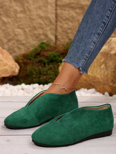 Women's Vintage Elegant Solid Color Toe Low-Top Sneakers - Slip- Soft Shoe Suitable for All-Season Casual