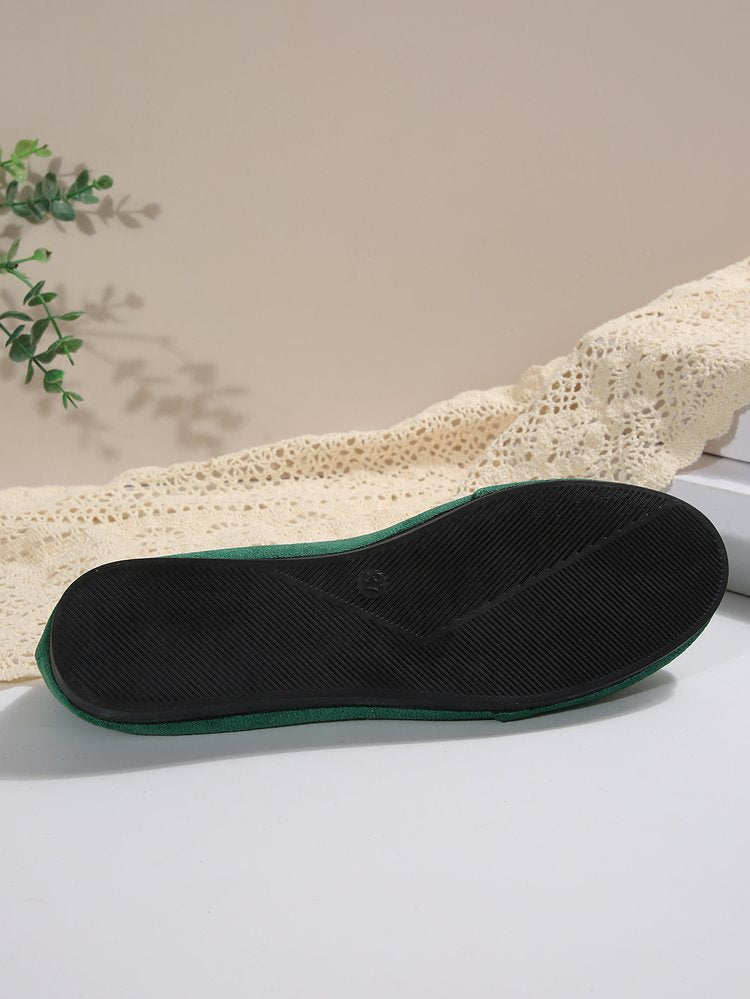 Women's Vintage Elegant Solid Color Toe Low-Top Sneakers - Slip- Soft Shoe Suitable for All-Season Casual