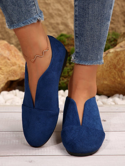 Women's Vintage Elegant Solid Color Toe Low-Top Sneakers - Slip- Soft Shoe Suitable for All-Season Casual