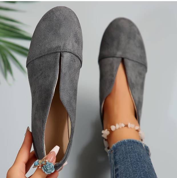 Women's Vintage Elegant Solid Color Toe Low-Top Sneakers - Slip- Soft Shoe Suitable for All-Season Casual