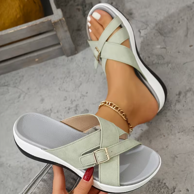 🔥Best Seller-Last Day Sale 50% OFF🔥Women's Wedge Thick Sole Cross Sandals Comfortable Insole