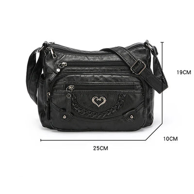 📢📢50% OFF !! ⏰Women's Soft PU Leather Multi-Pocket Crossbody Bag